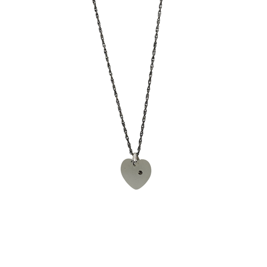 Sterling Heart Glass & Gemstone Necklace