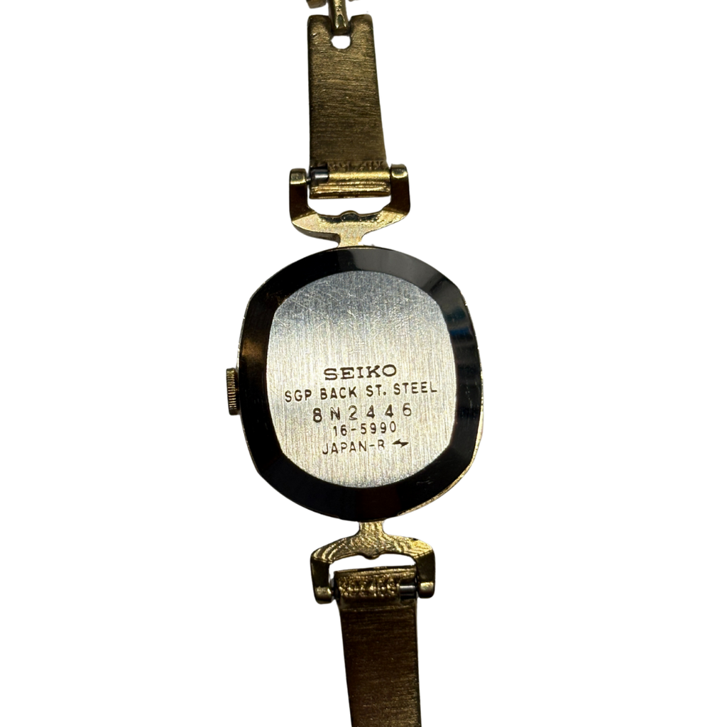 Montre Seiko Cocktail Seiko plaquée or avec cadran marron, rare