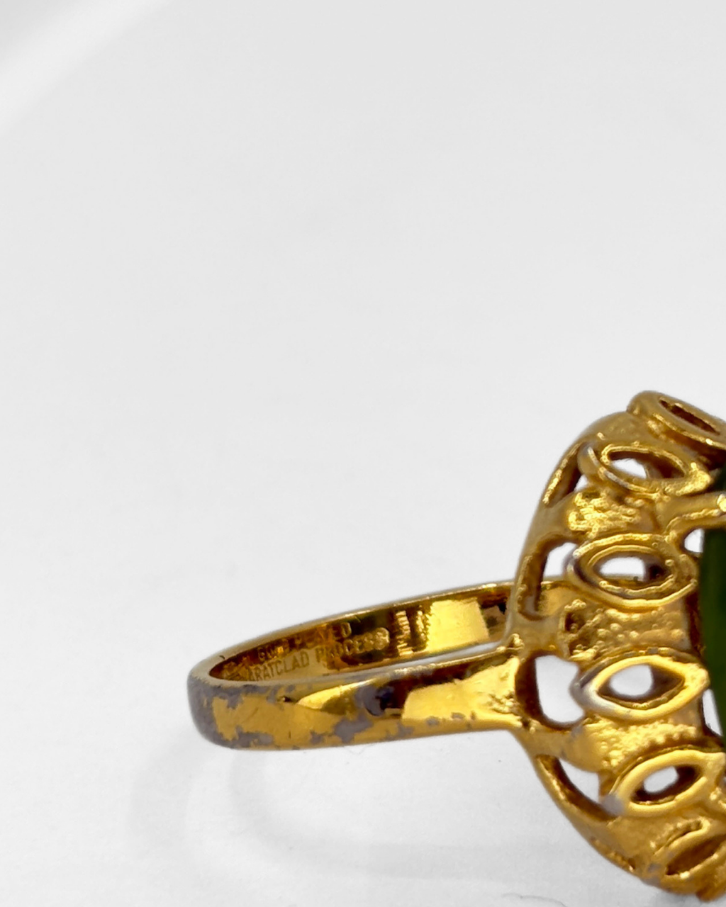 Gold Vermeil Jadeite Ring