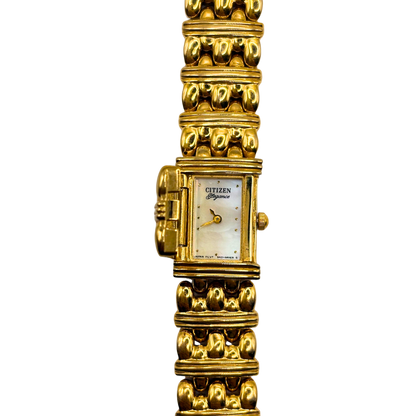 Rare 1988 Citizen Elegance Mother of Pearl Peek-a-boo Quartz Watch