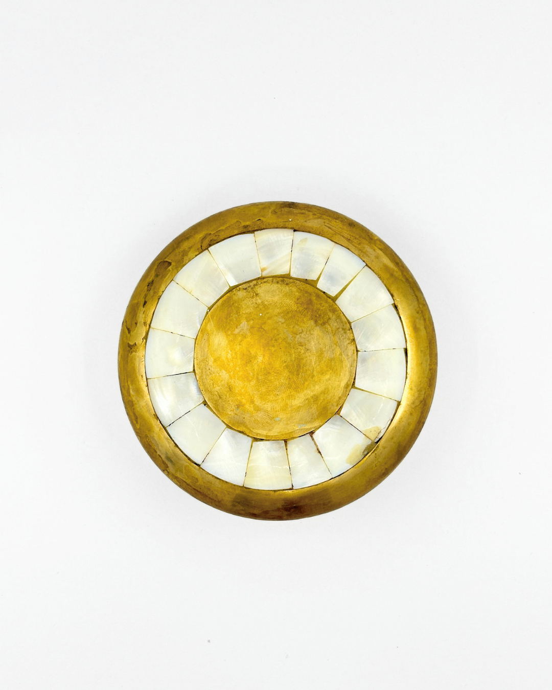 Inlaid Mother of Pearl Brass Dish