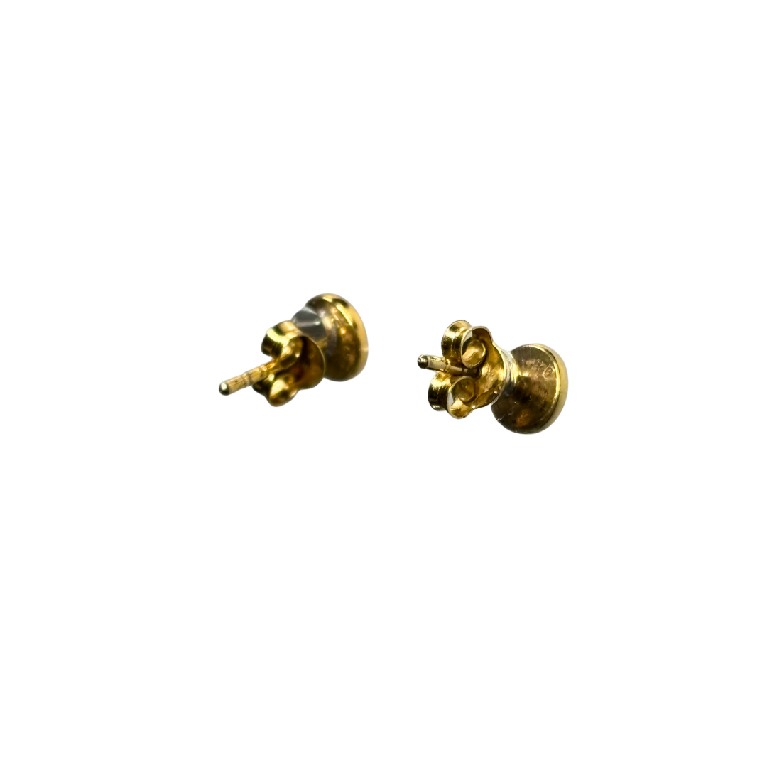 Gold over 925 Engine Turned Stud Earrings