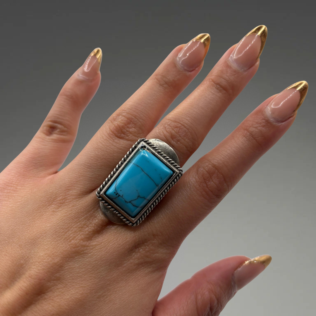 Blue Howlite Ring