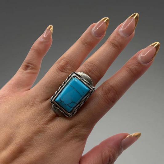 Blue Howlite Ring