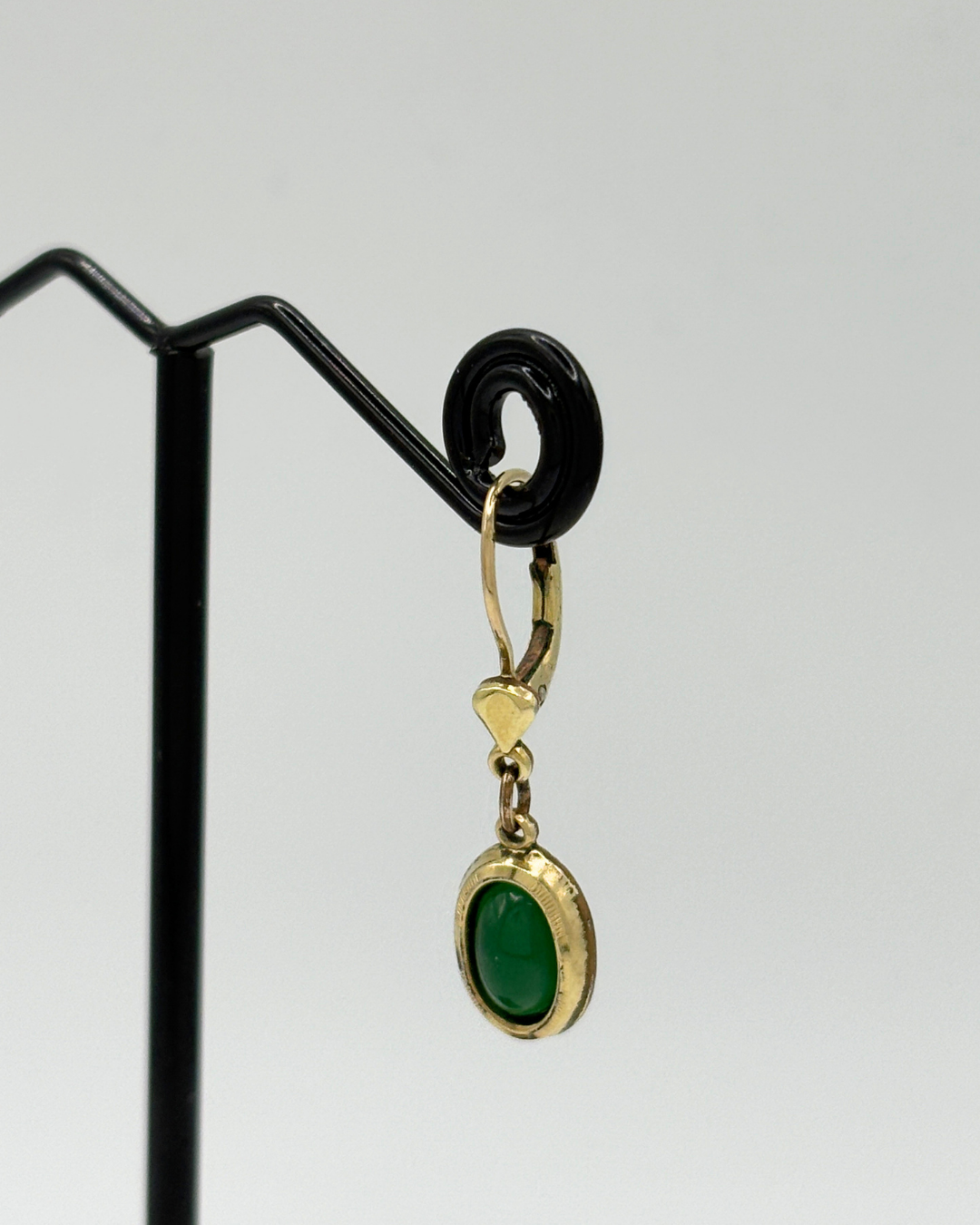 Boucles d'oreilles en calcédoine verte Kordes & Lichtenfels plaqué or