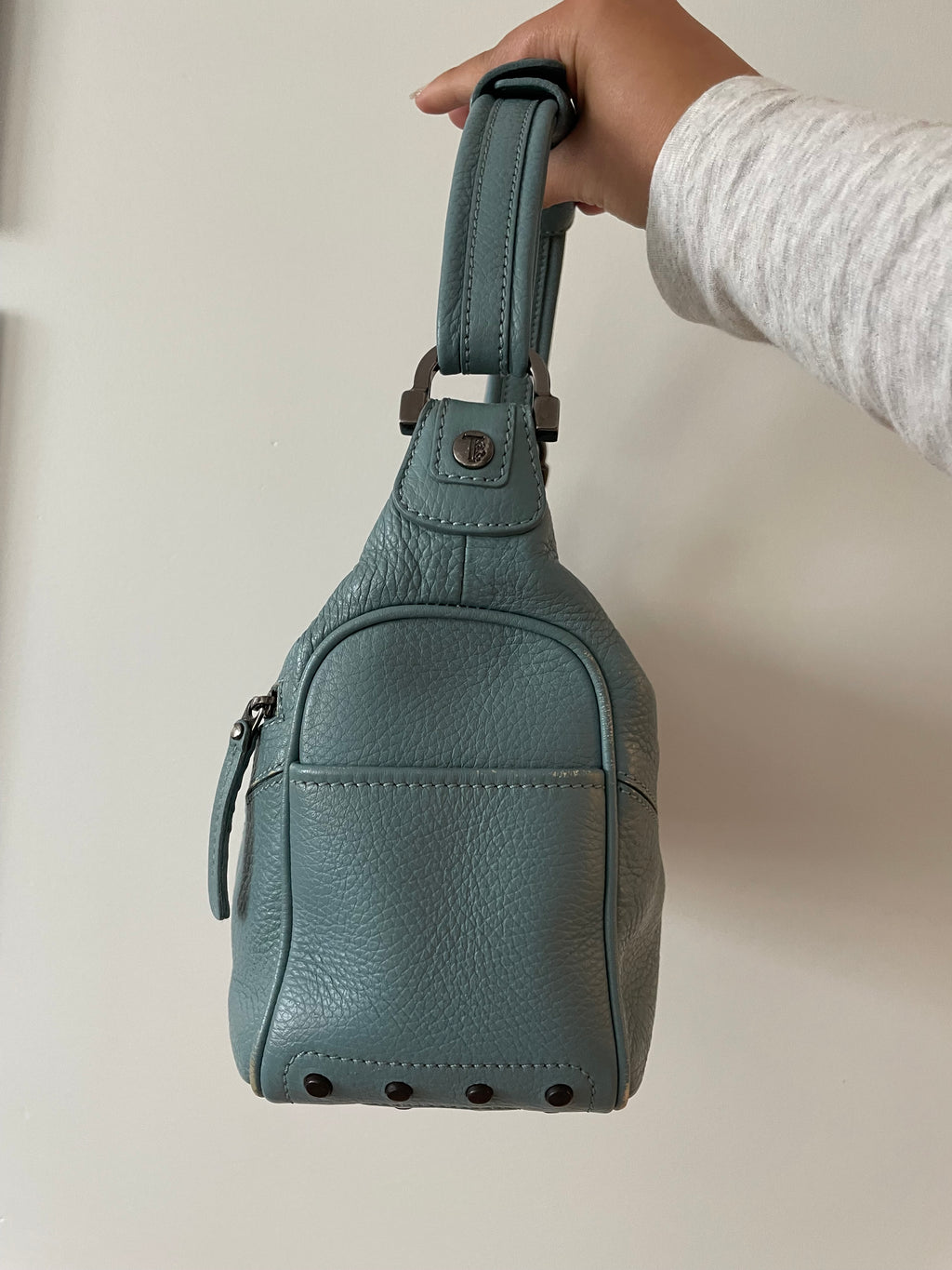 Tods Light Blue Medium Mickey Hobo Bag