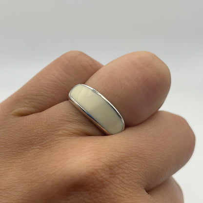 925 White Enamel Ring