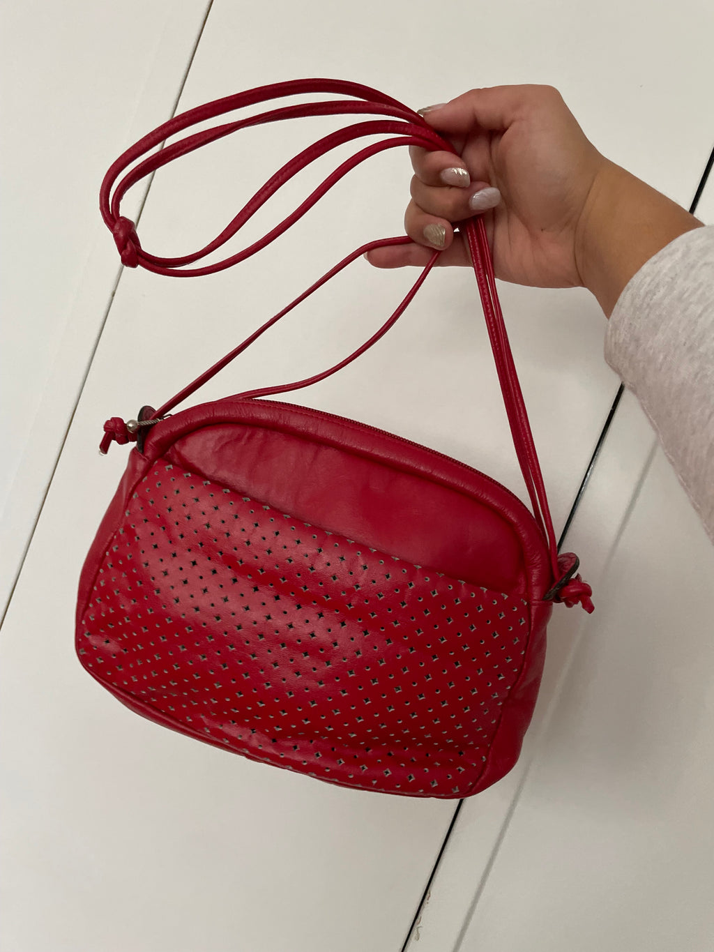 90s Red Perforated Purse