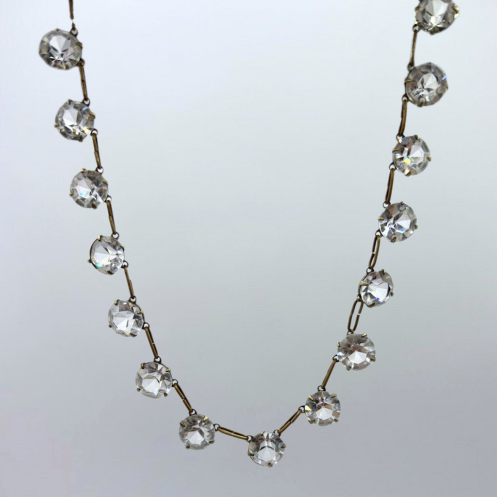 White Rhinestone Paste Choker