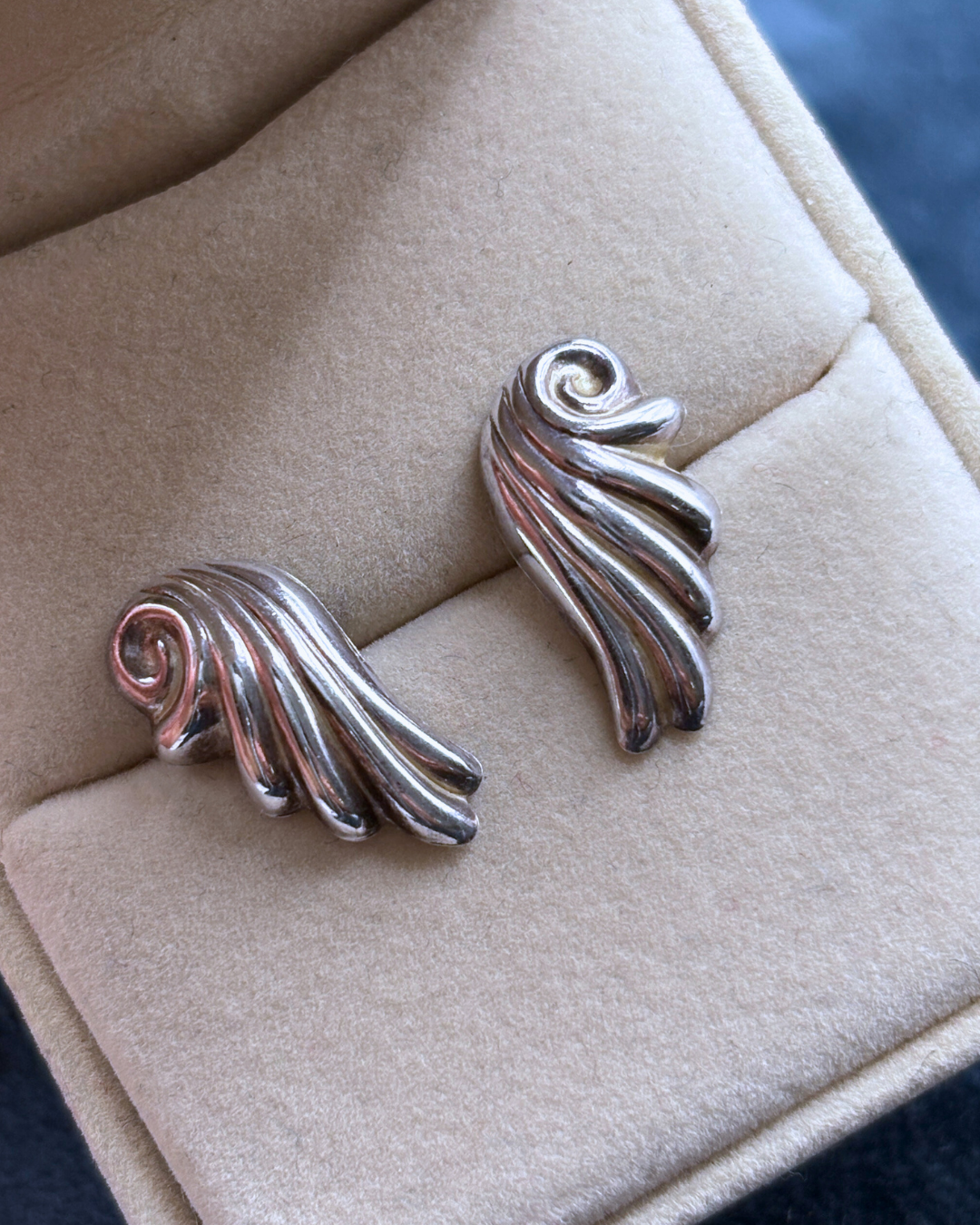 Art Nouveau Sterling Wing Earrings