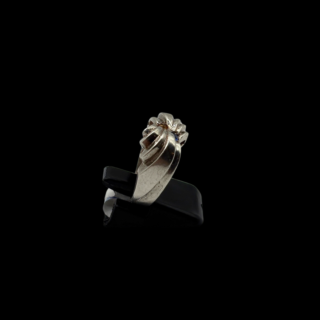 Sterling Art Deco Sapphire and Citrine Ring