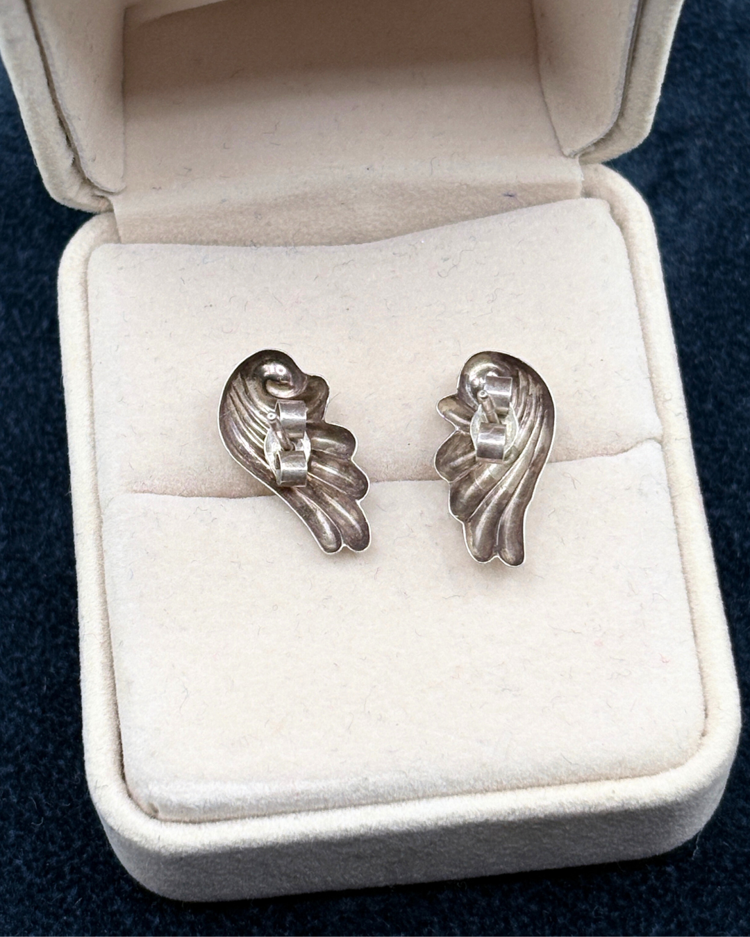 Art Nouveau Sterling Wing Earrings