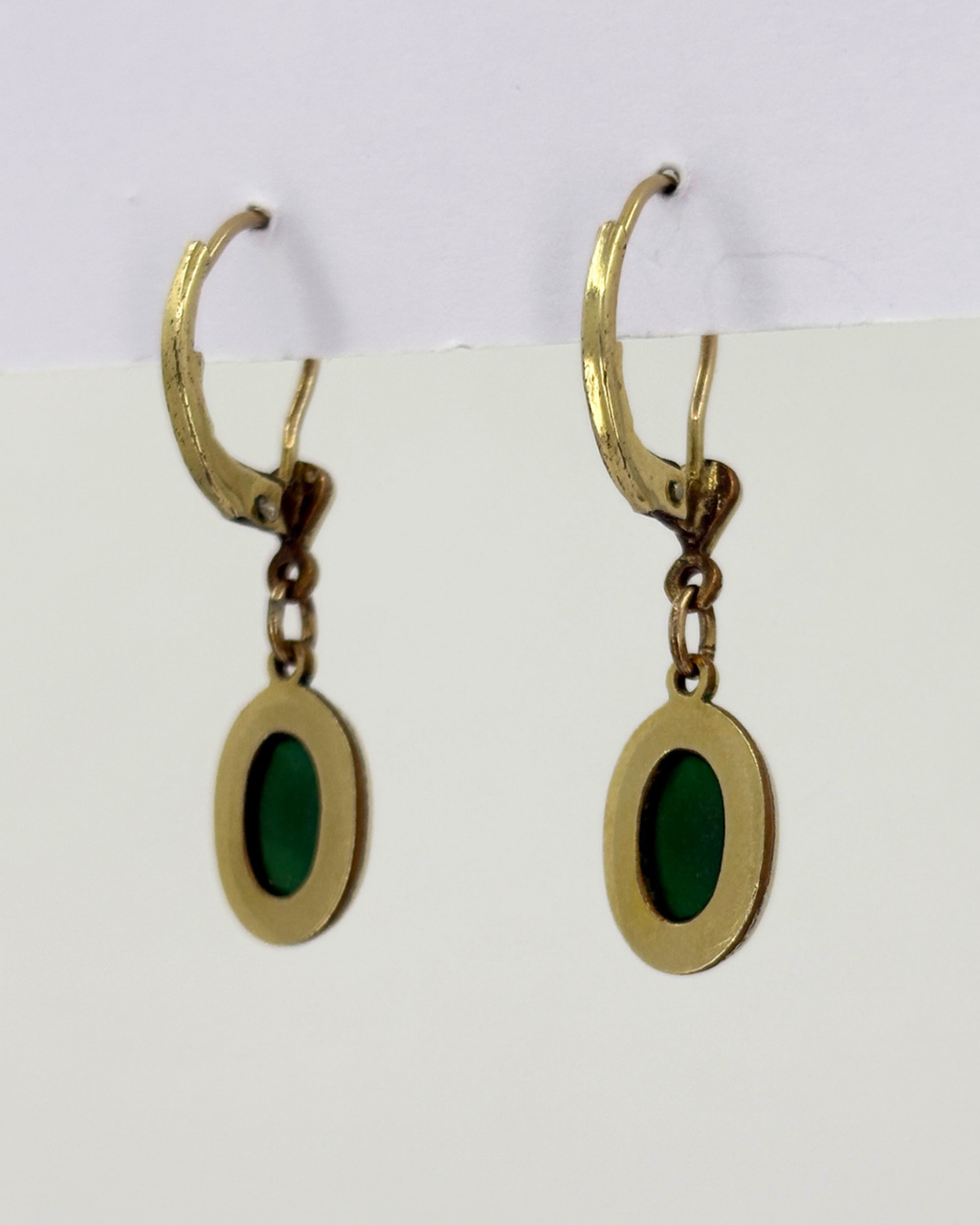 Boucles d'oreilles en calcédoine verte Kordes & Lichtenfels plaqué or