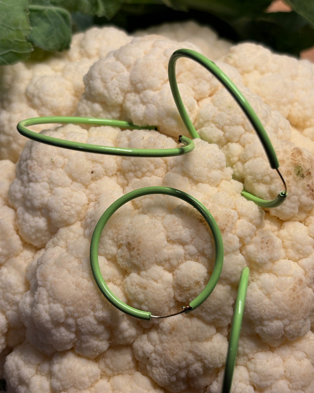 14KT Gold Wire Enamel sleeper Hoops