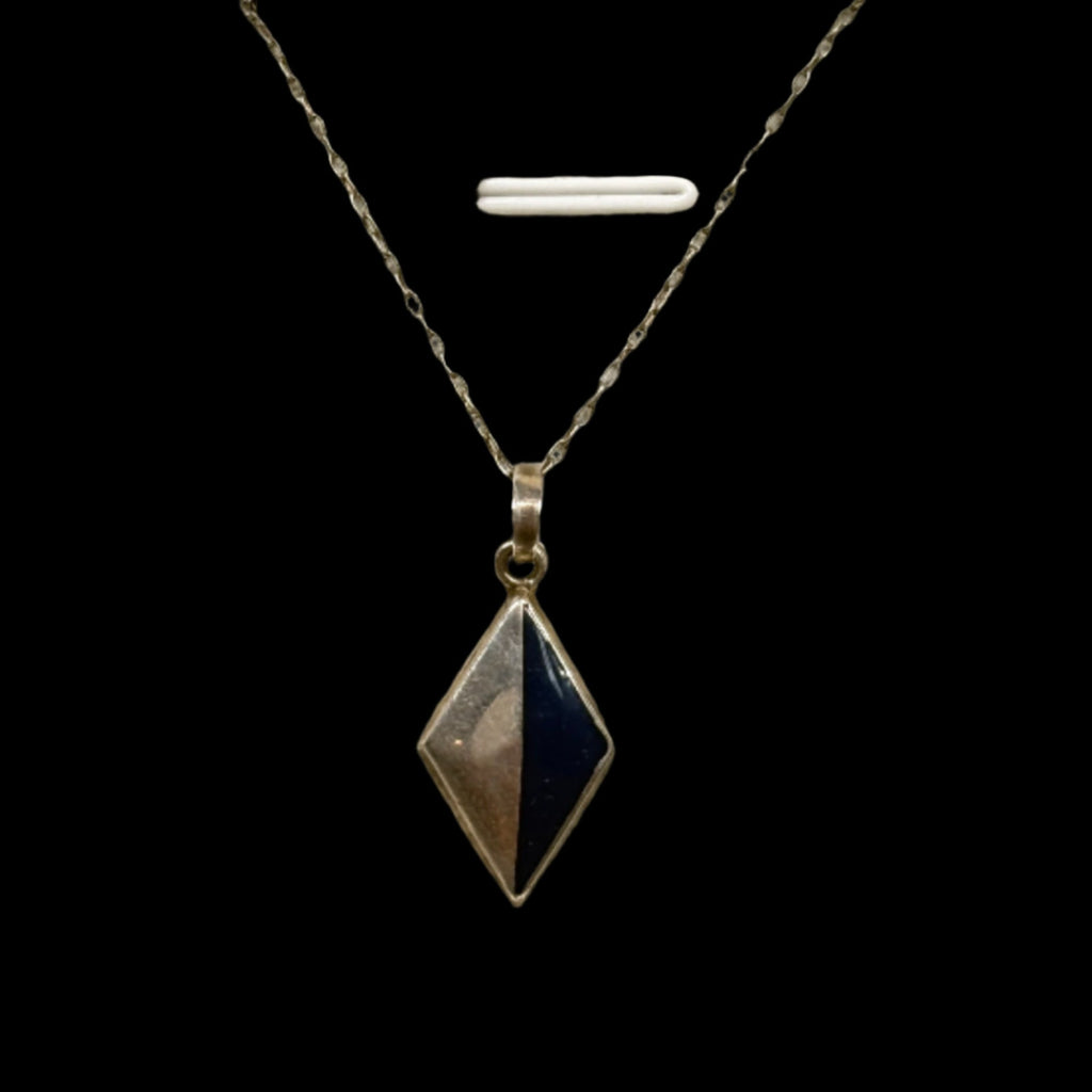 Pendentif et collier en argent 925 avec diamant du Mexique