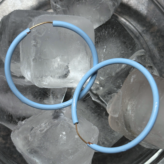 14KT Gold Wire Enamel sleeper Hoops