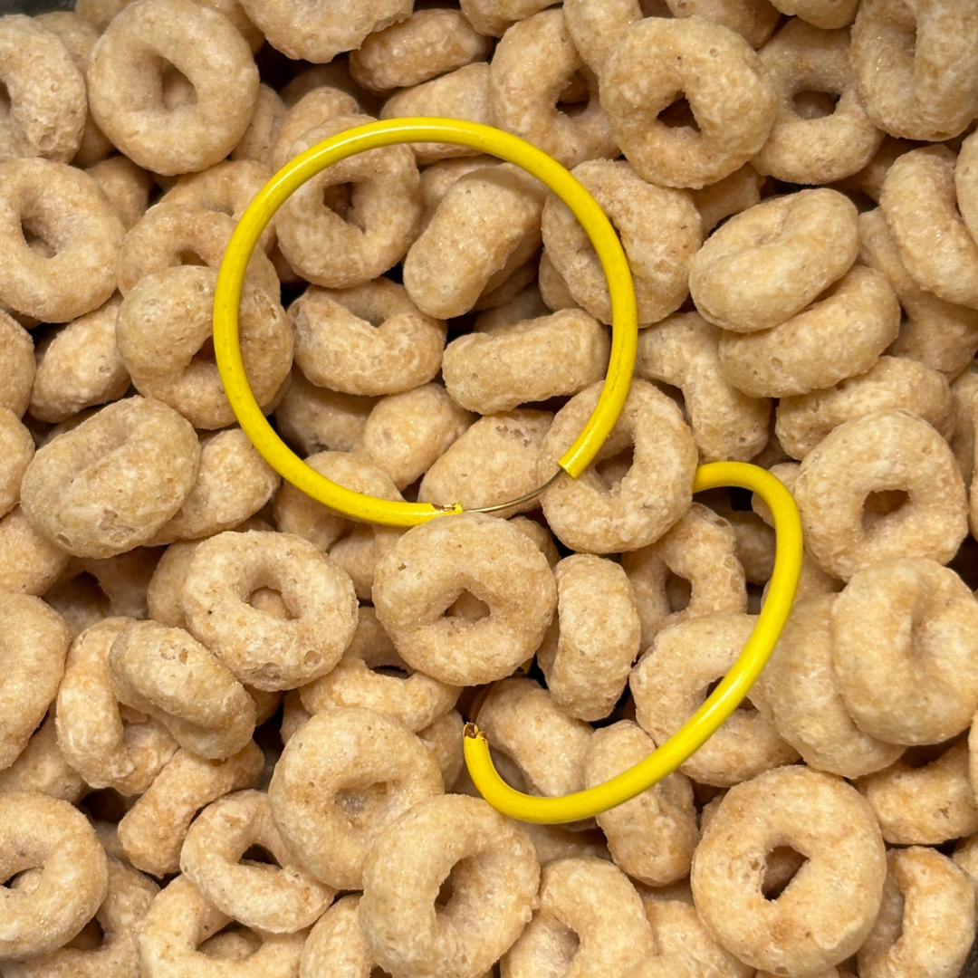 14KT Gold Wire Enamel sleeper Hoops