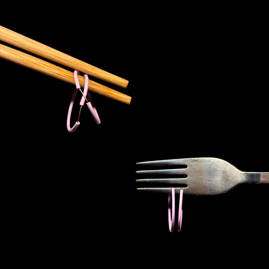 14KT Gold Wire Enamel sleeper Hoops