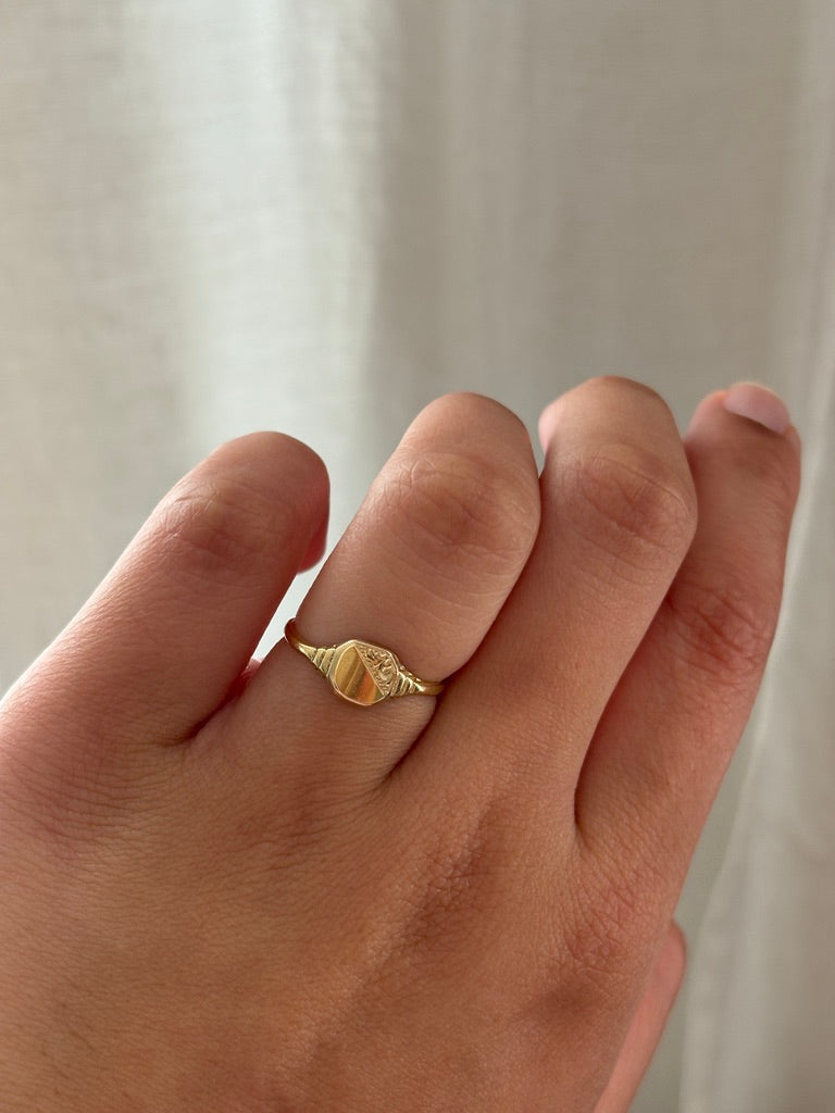 Bague chevalière en or sur argent sterling