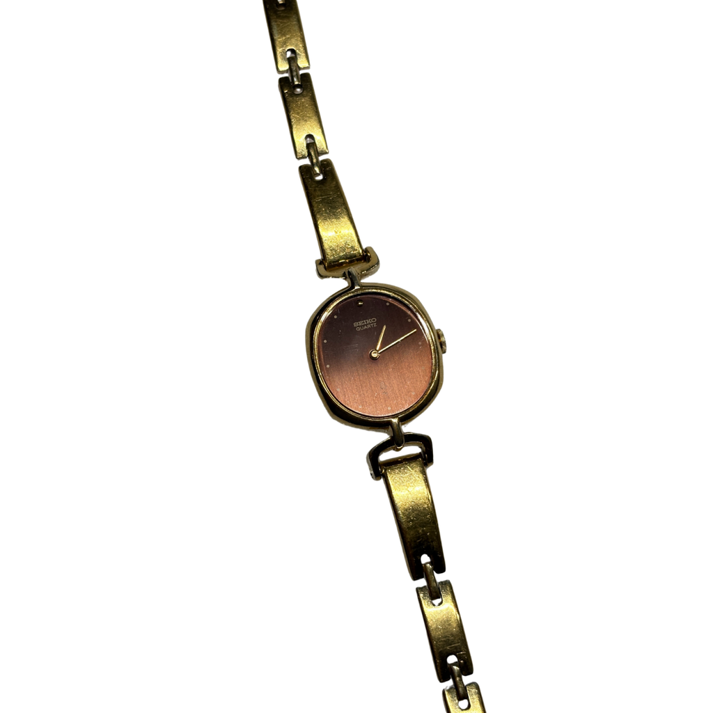 Montre Seiko Cocktail Seiko plaquée or avec cadran marron, rare