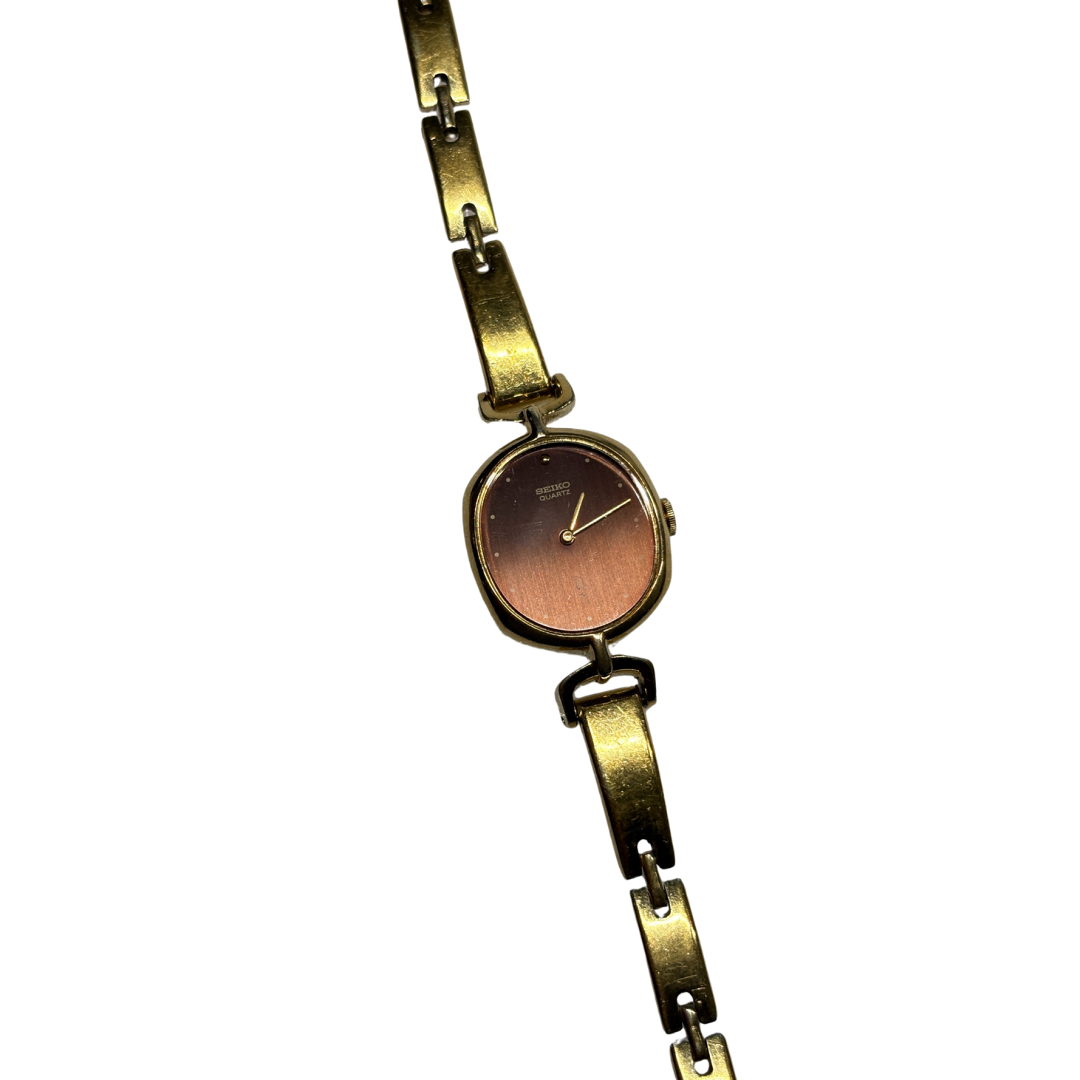 Rare Gold Plated Seiko Brown Dial Seiko Cocktail Watch