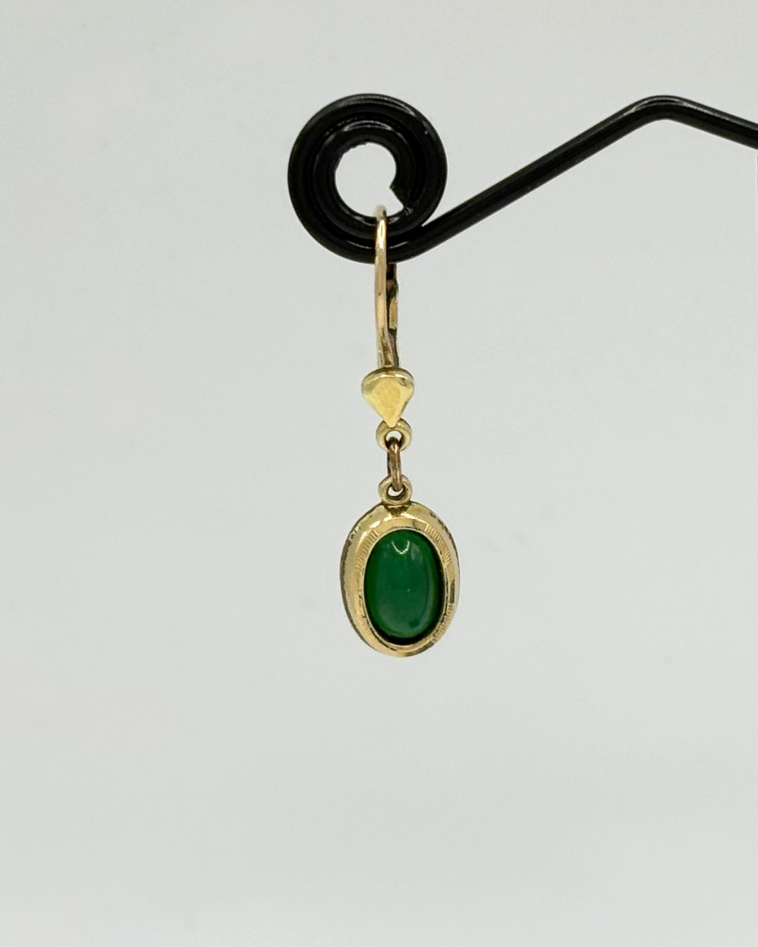 Boucles d'oreilles en calcédoine verte Kordes & Lichtenfels plaqué or