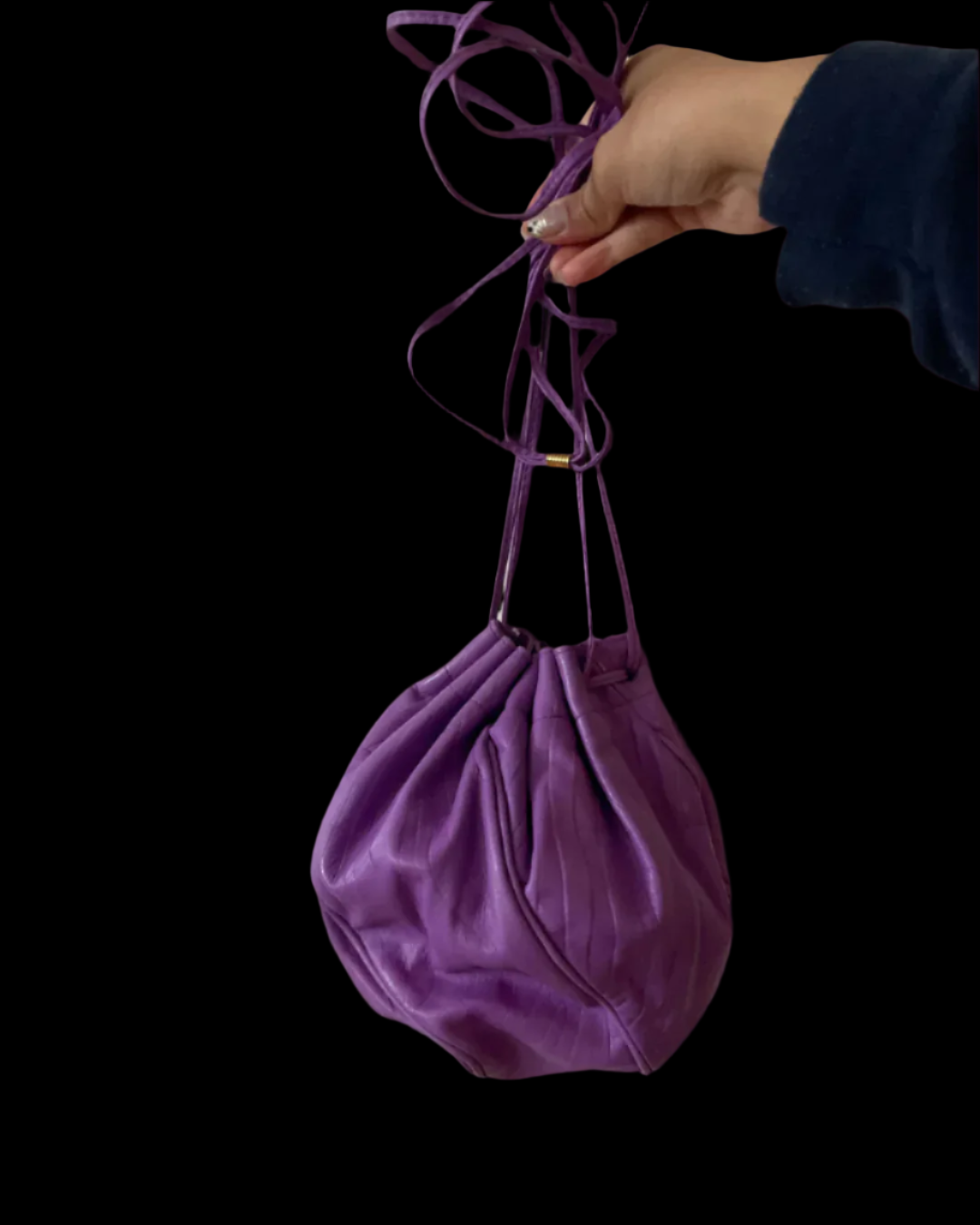 Vintage Purple Drawstring Bag