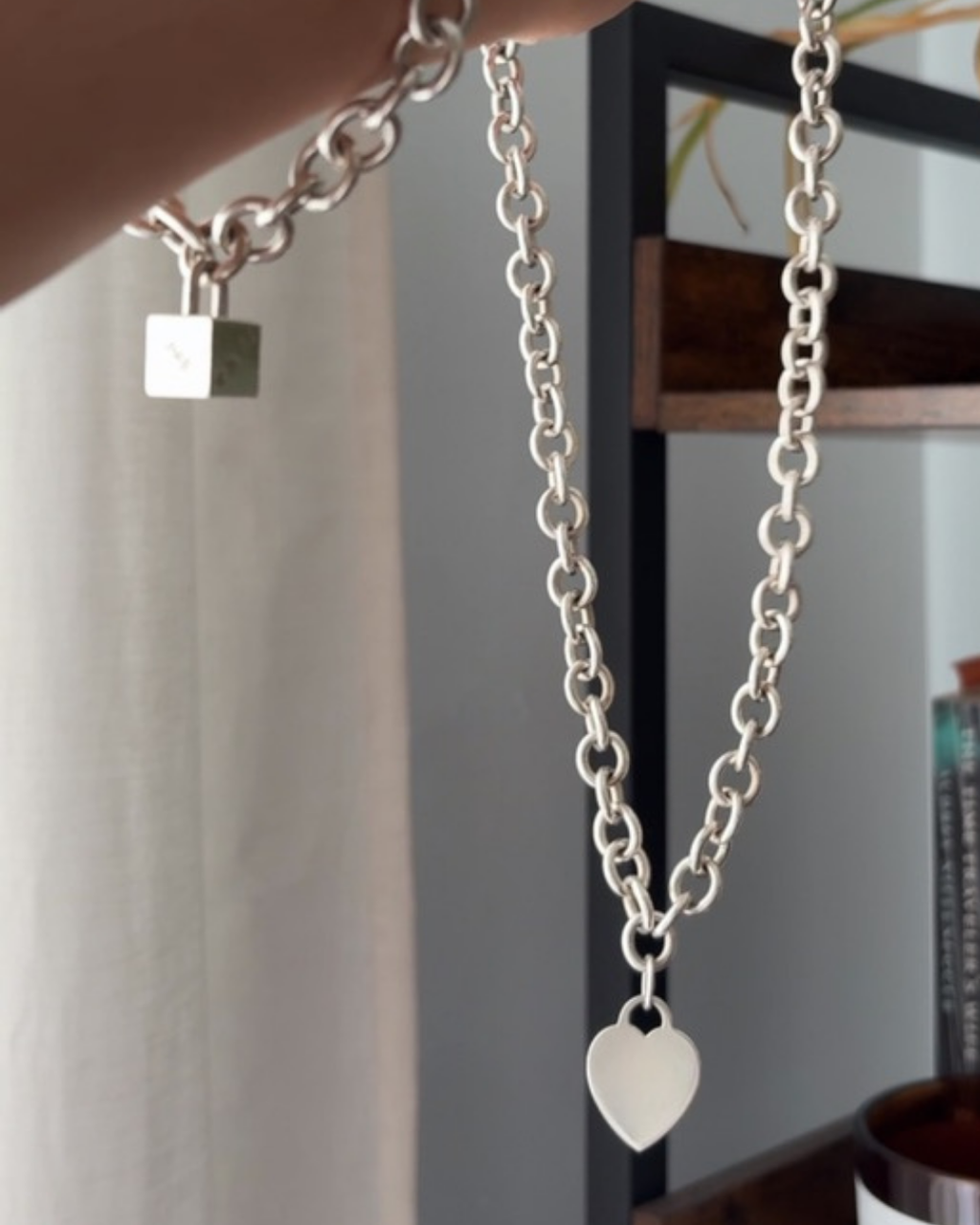 Tiffany & Co. Heart Tag Chain Link Necklace "Return to Tiffany's" Collection