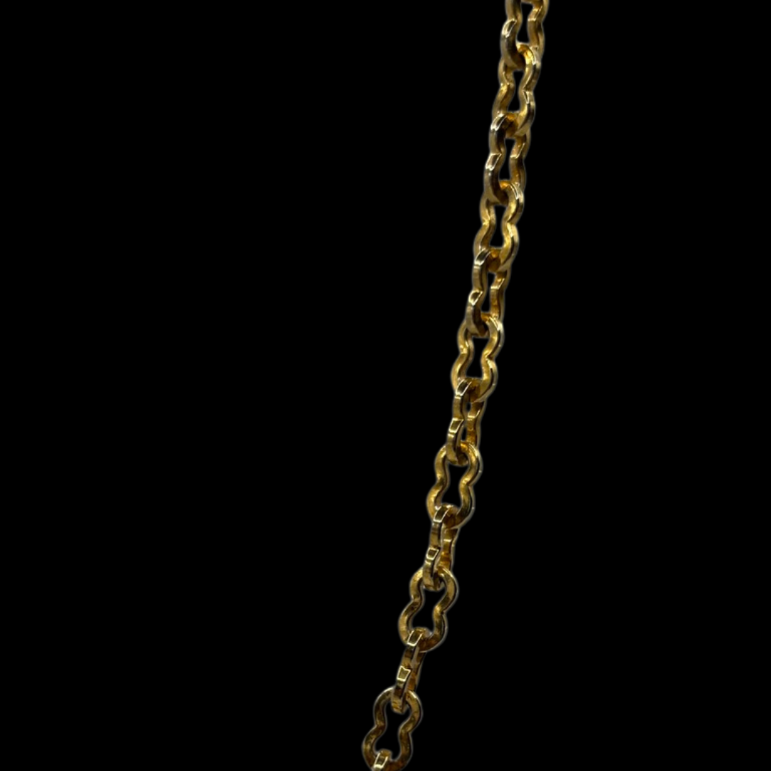 Gold Plated Watch Chain & Dog Clip Choker