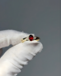 Estate 10KT Garnet & Diamond Ring