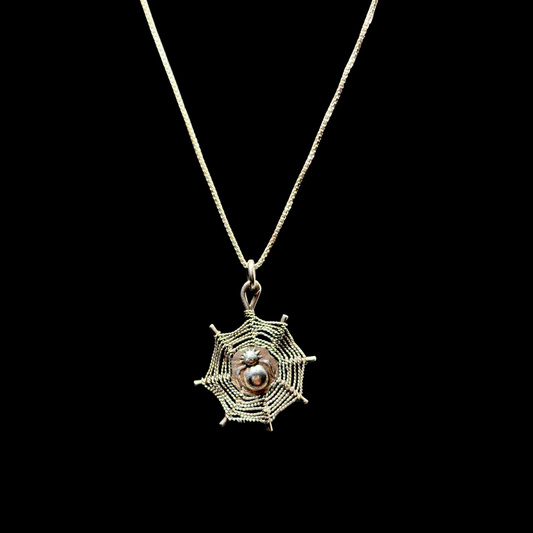 Sterling Spider Web Necklace
