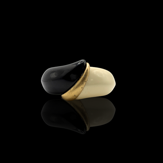 Trifari Black White & Gold Bangle