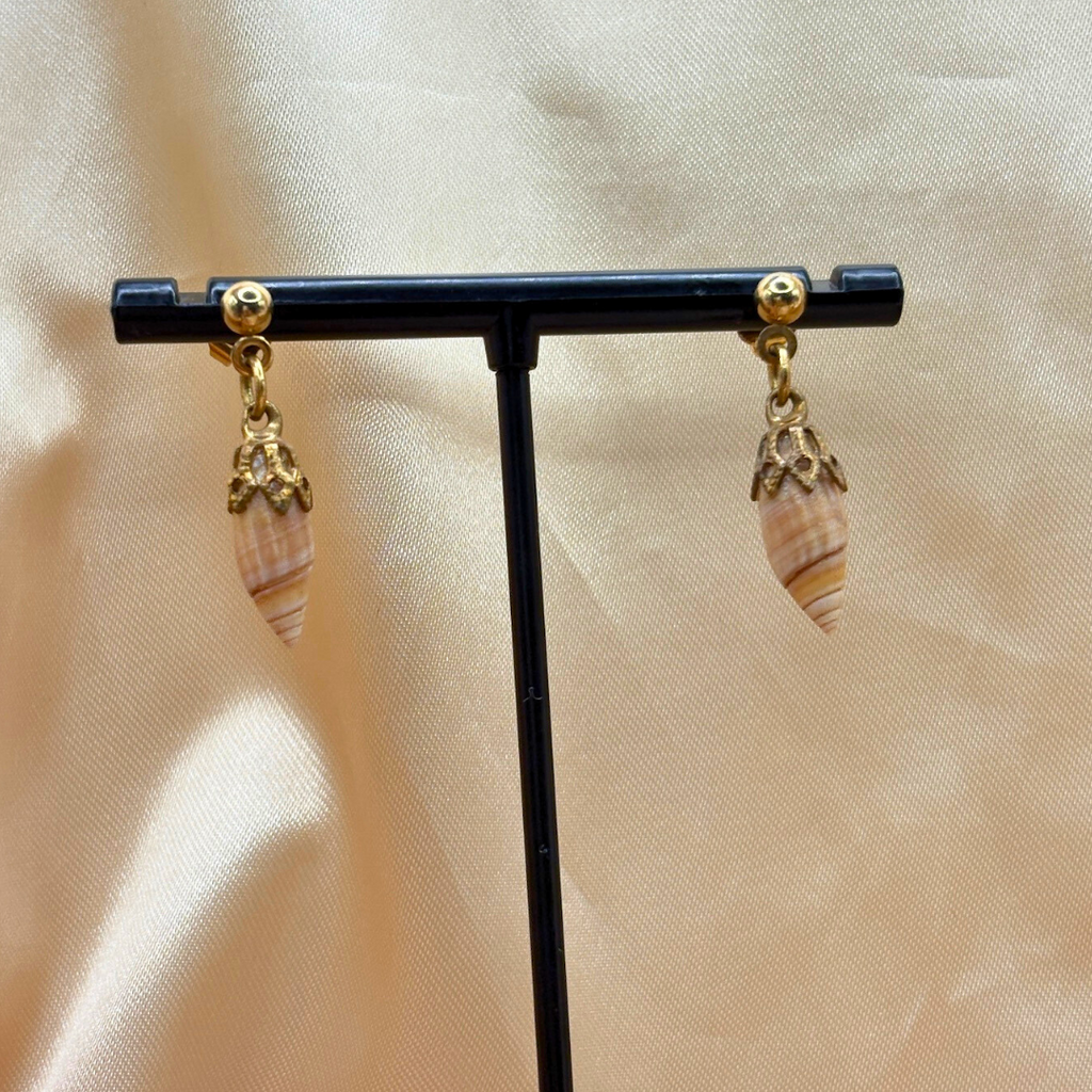 Gold Plated Shell Drop Earrings