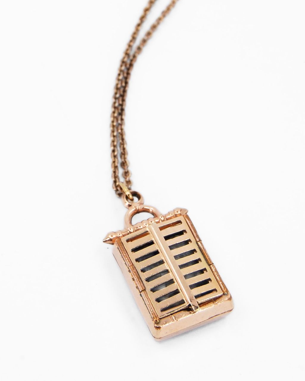 Antique Rare Gold-Filled Bloodstone Shutter Locket
