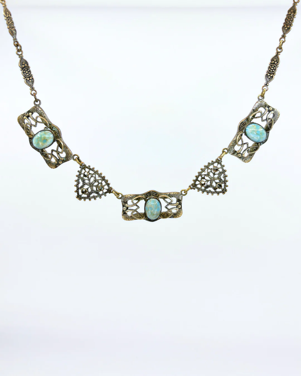Turquoise & Hematite Statement Choker