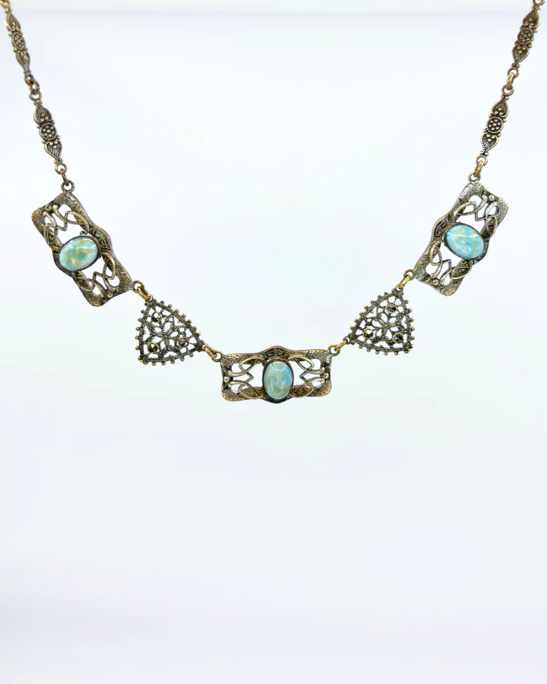 Turquoise & Hematite Statement Choker