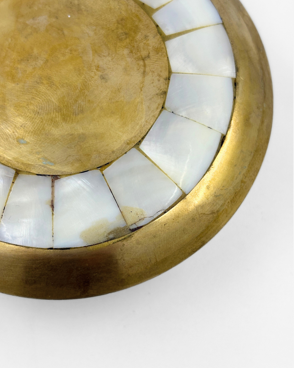 Inlaid Mother of Pearl Brass Dish