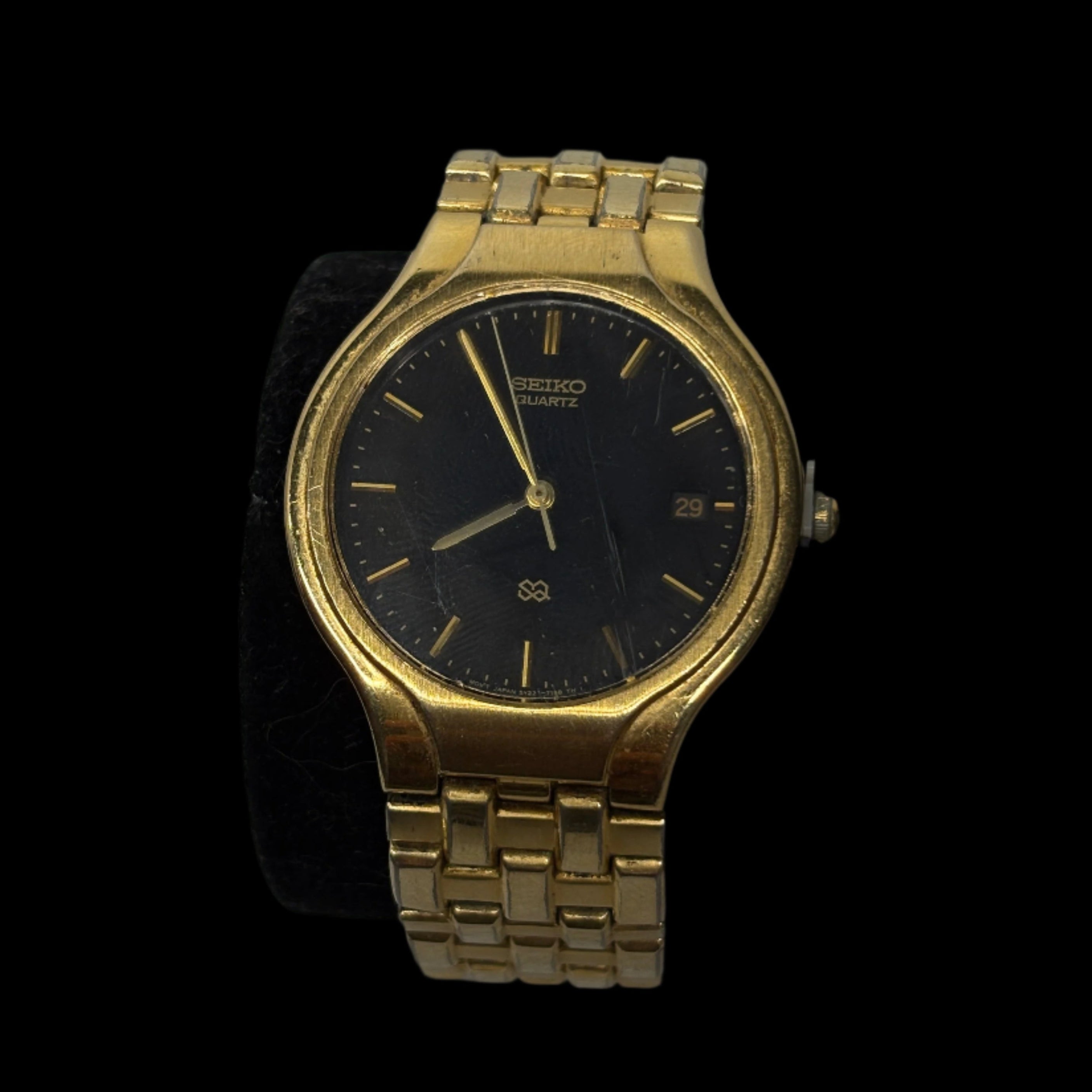 Seiko Black Dial Day Date Watch