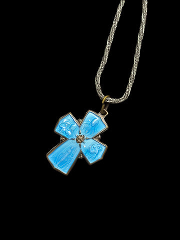 Turquoise Blue Cross Pendant