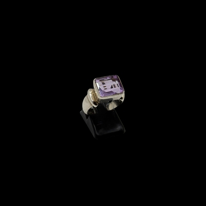 Sterling Statement Amethyst Deco Ring