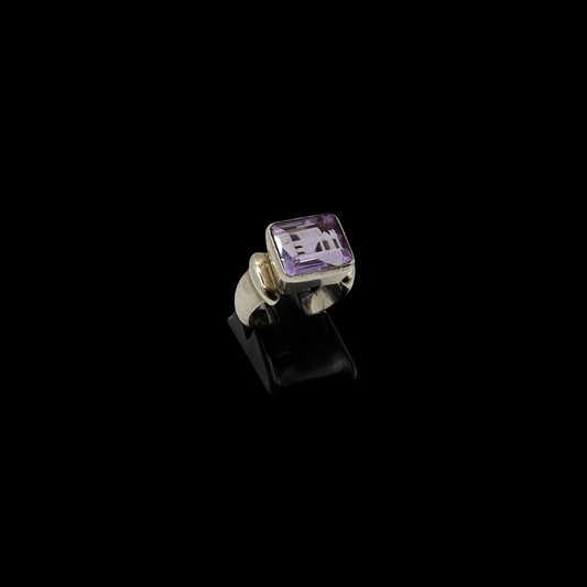 Sterling Statement Amethyst Deco Ring