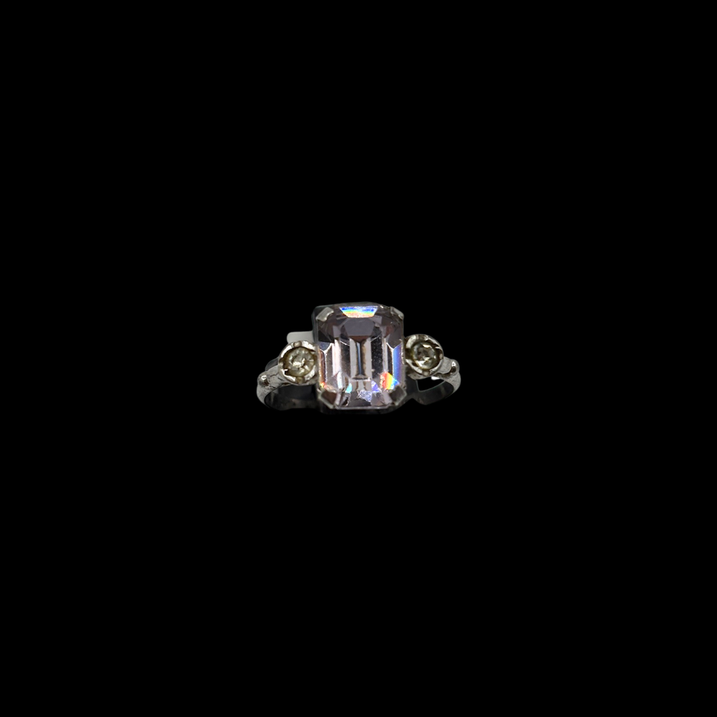 Bague ancienne en argent sterling à 3 pierres