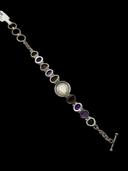 Sterling Multi-Gemstone Statement Bracelet