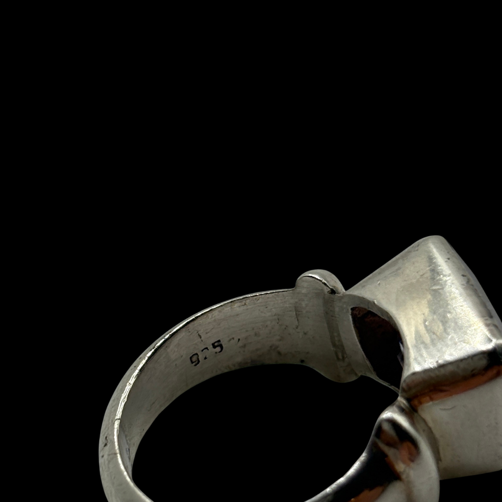 Sterling Statement Amethyst Deco Ring