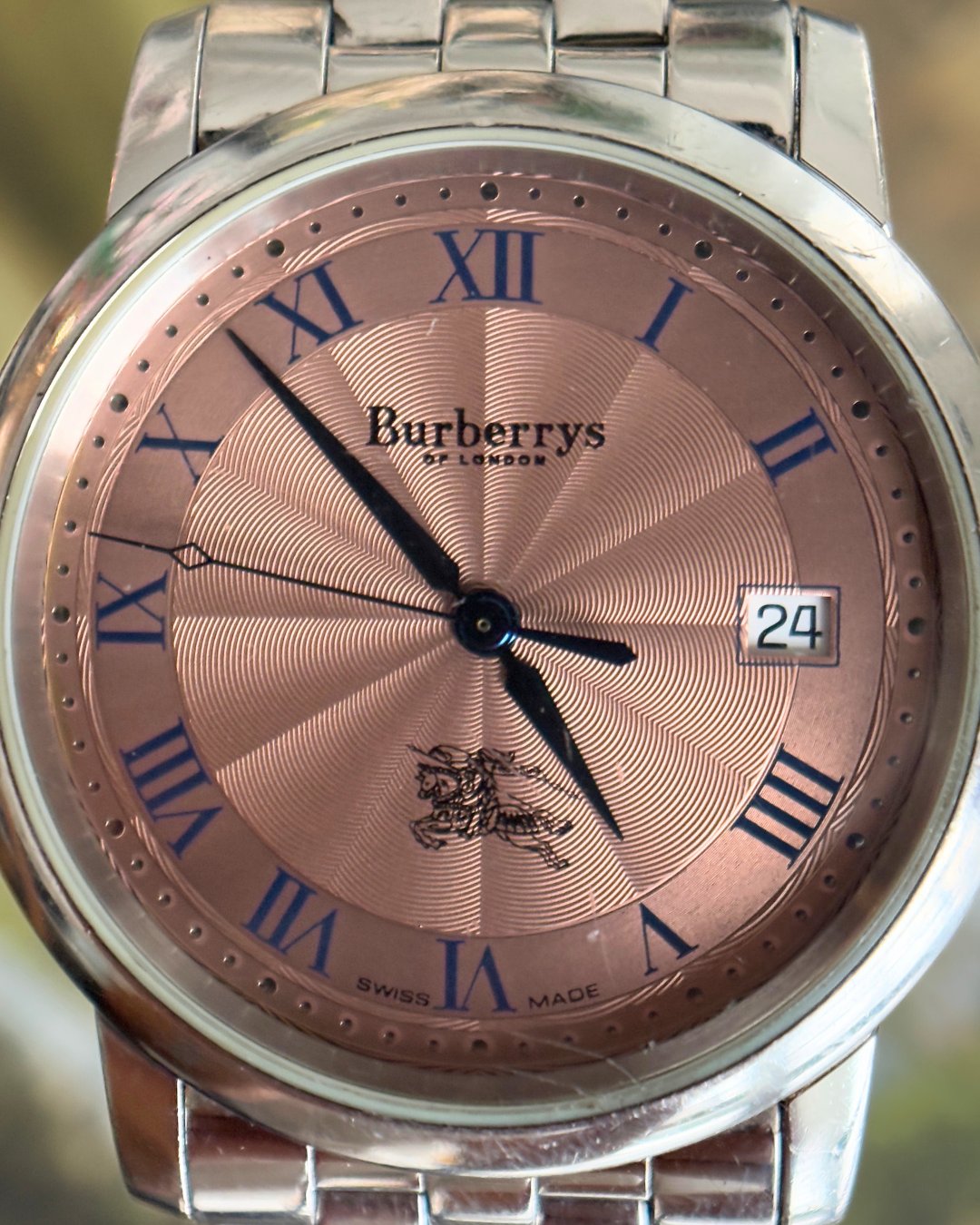 Burberry Salmon Guilloché Date Window Quartz