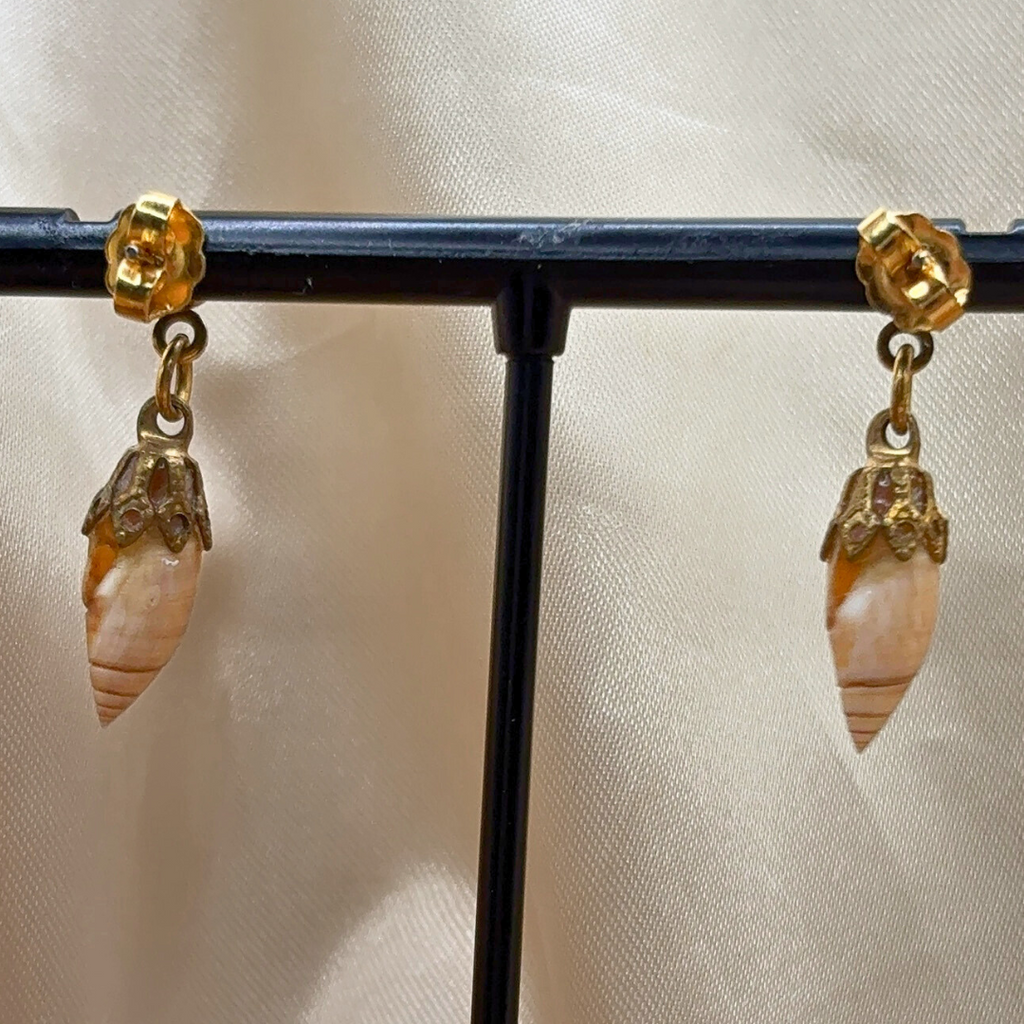 Gold Plated Shell Drop Earrings