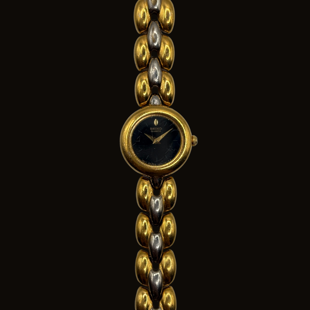 Seiko Two-tone Black Dial Watch