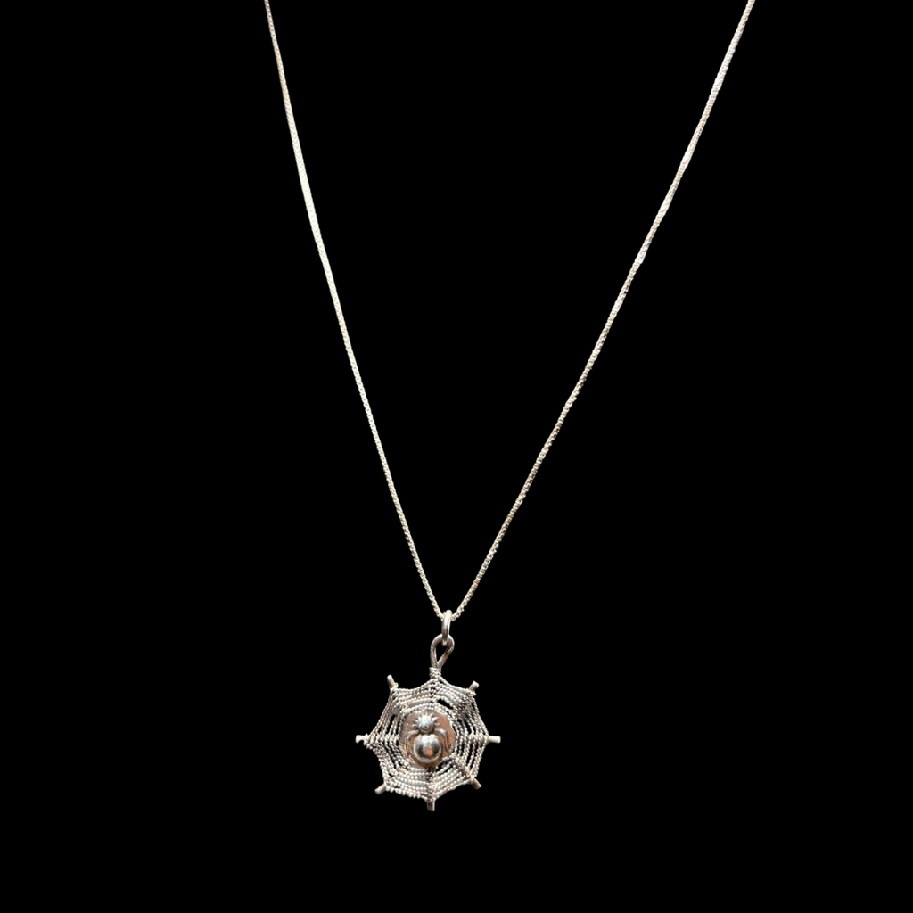Sterling Spider Web Necklace