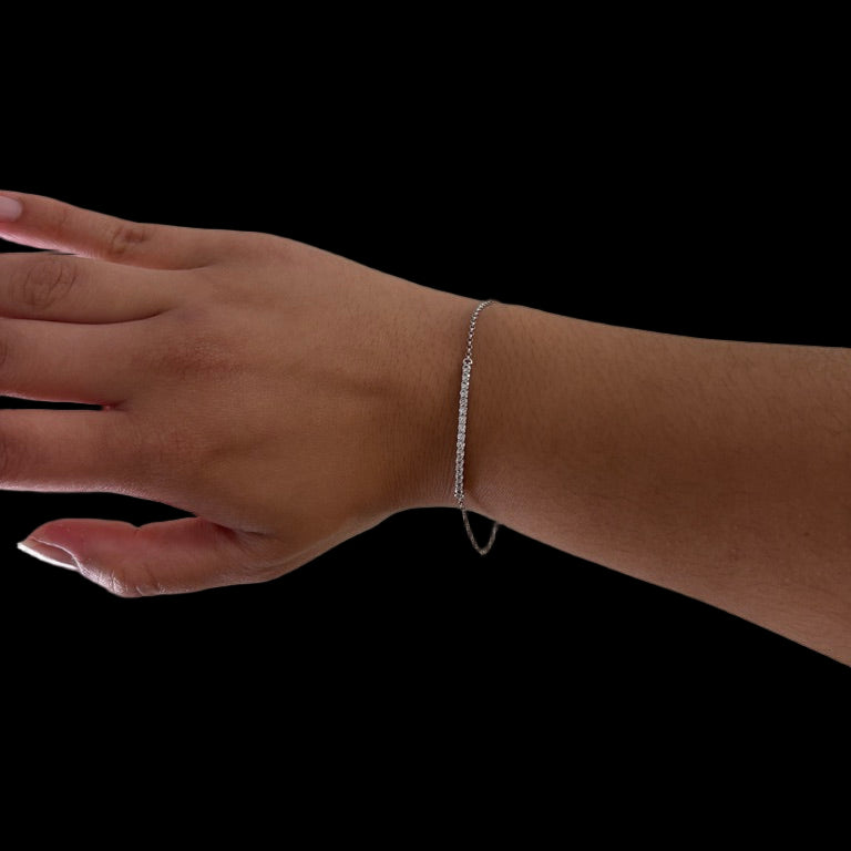 Sterling Moissanite Half Eternity Bracelet