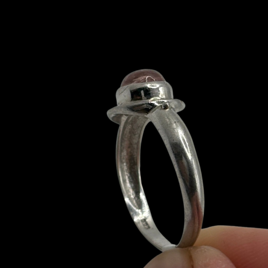 Sterling Elbaite Tourmaline Cabachon Ring